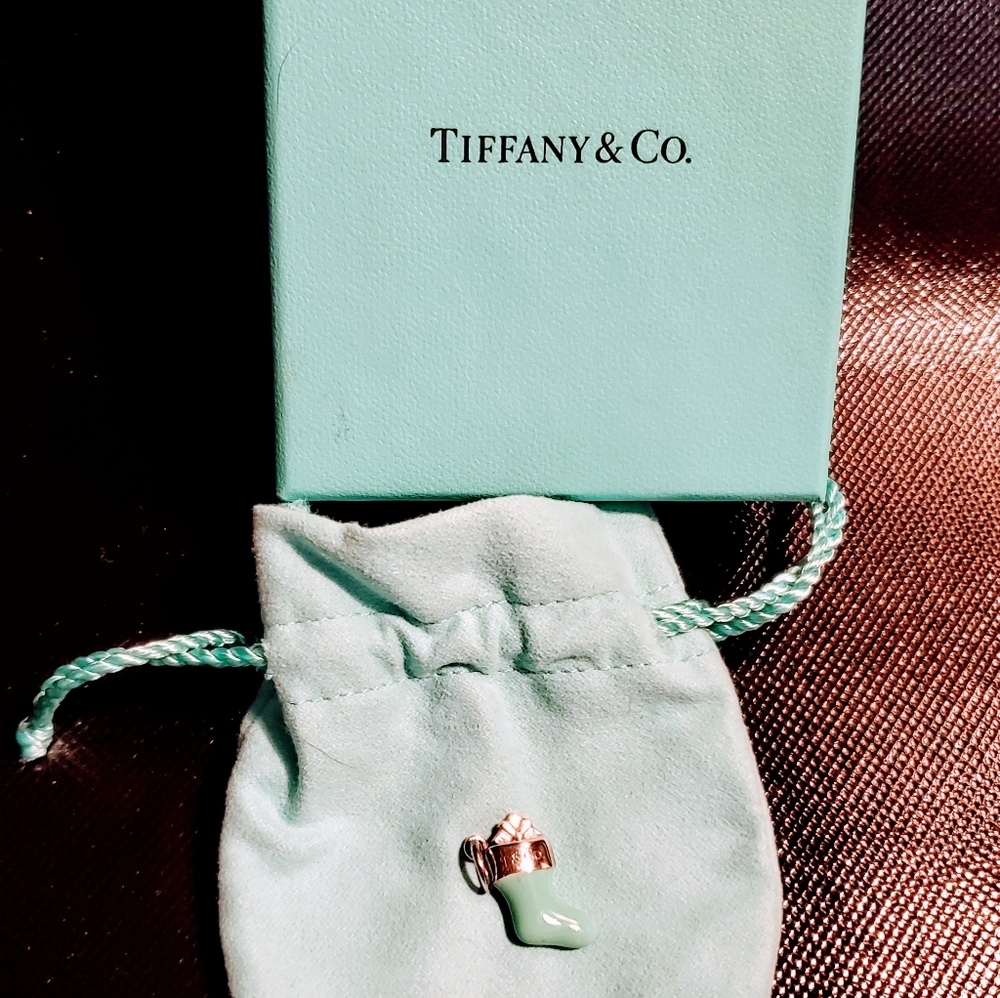 Tiffany & Co. Blue Enamel Sterling Silver Stocking